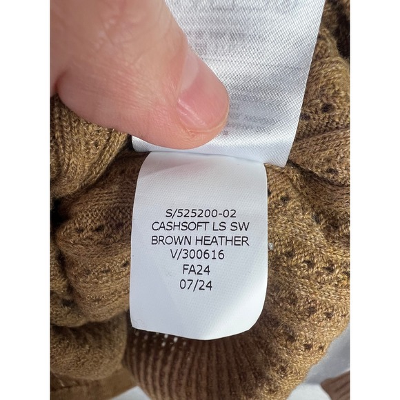 Gap Brown Rib Knit Long Sleeved Sweater Size Medium Stretch Scoop Neck NEW - Picture 6 of 9